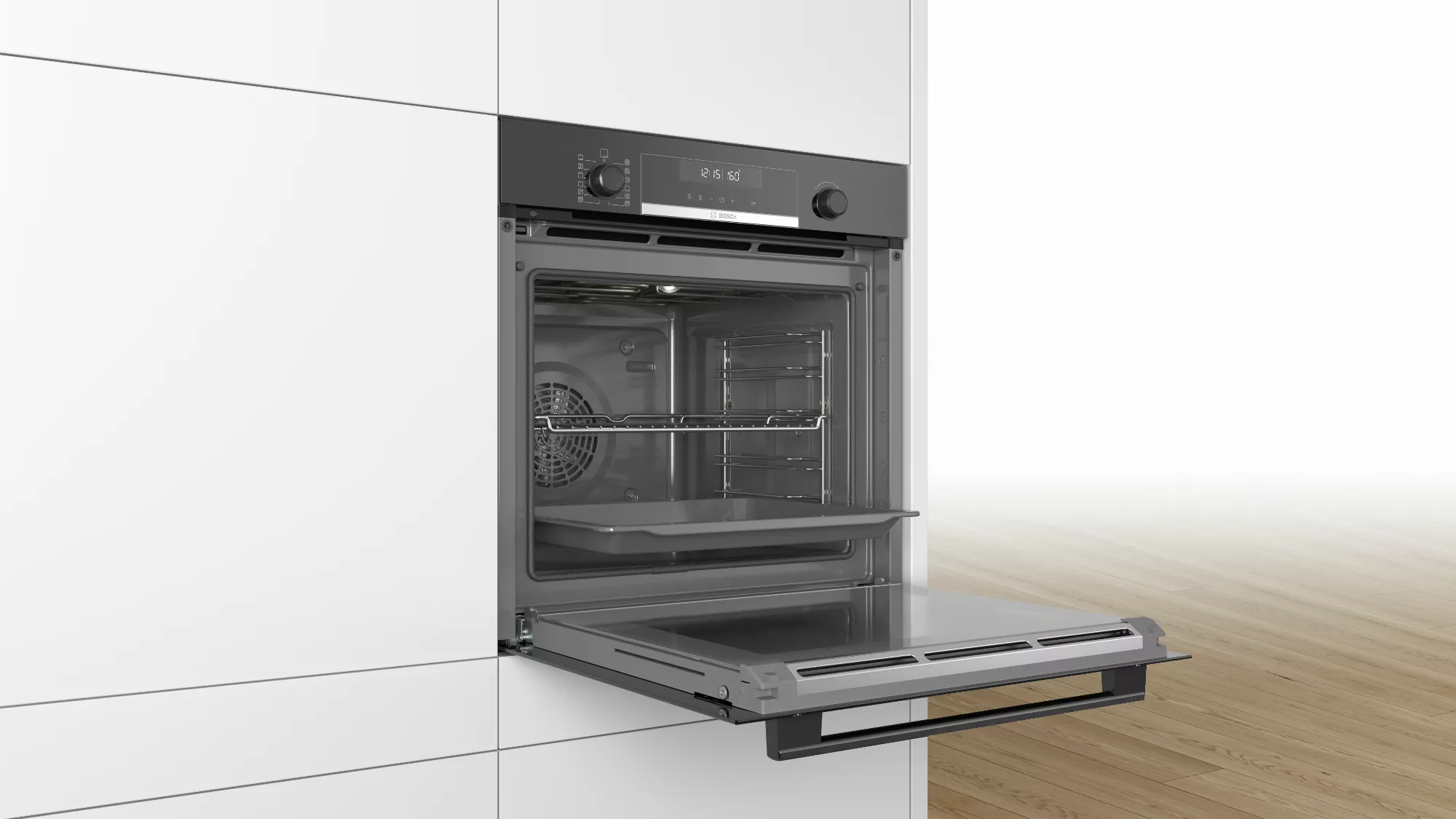 Bosch Serie 6, Einbau-Backofen, 60 x 60 cm, Schwarz, HBA578BB0